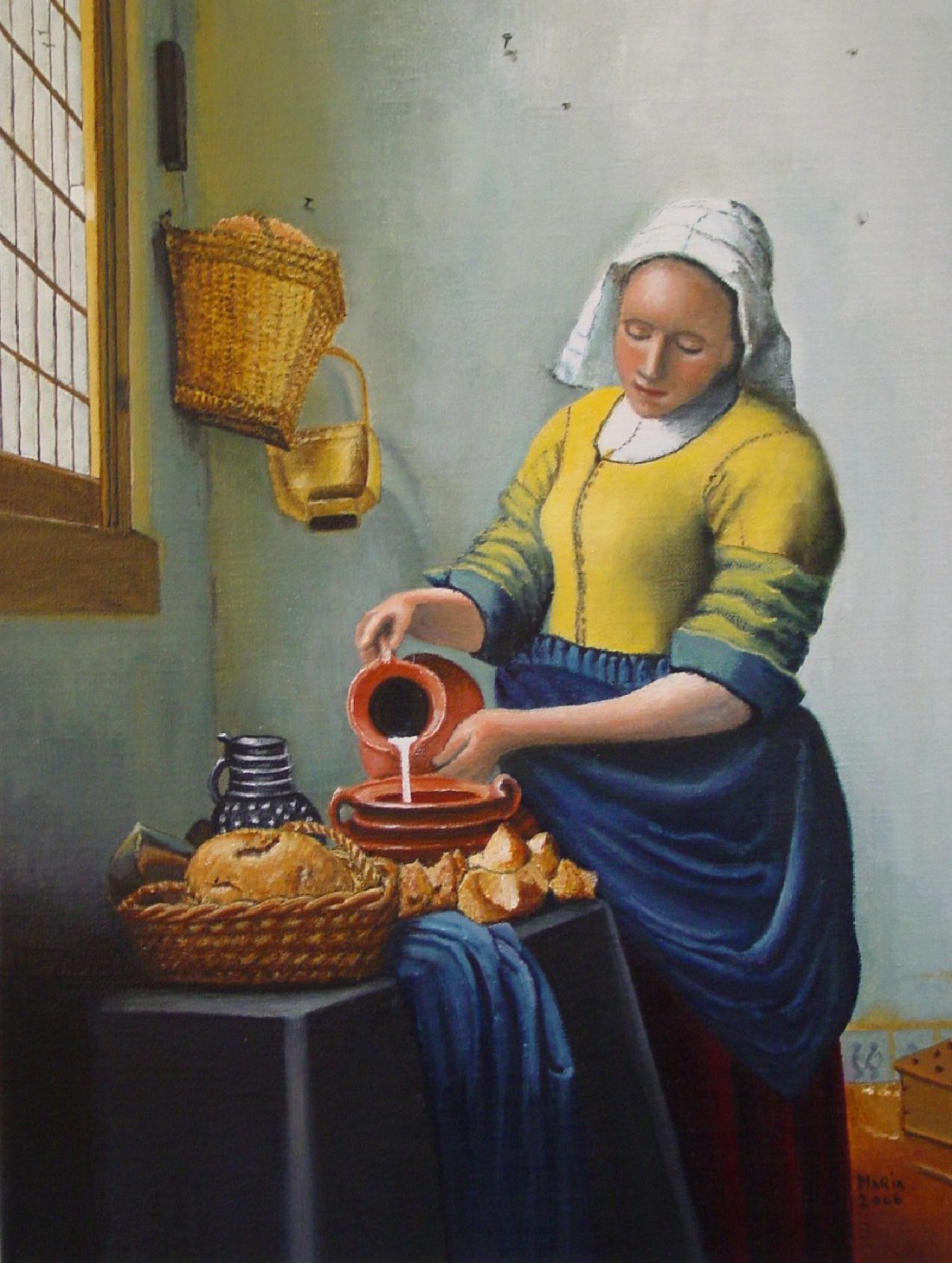 2006-maart-olieverf-op-doek-30-x-40-cm-melkmeisje-van-Vermeer
